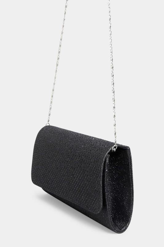  Grande Taille Black Diamante Clutch Bag