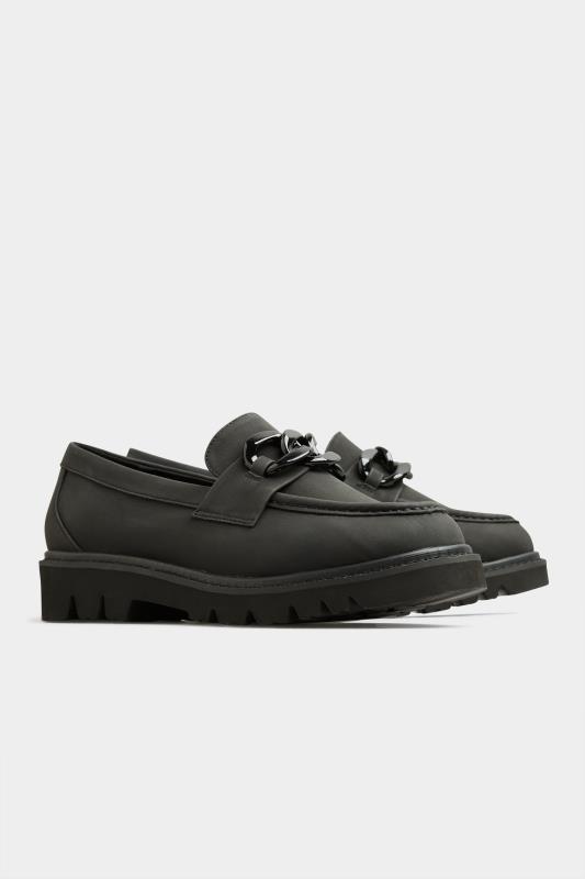 LIMITED COLLECTION Black Chunky Chain Loafers In Extra Wide EEE Fit 2