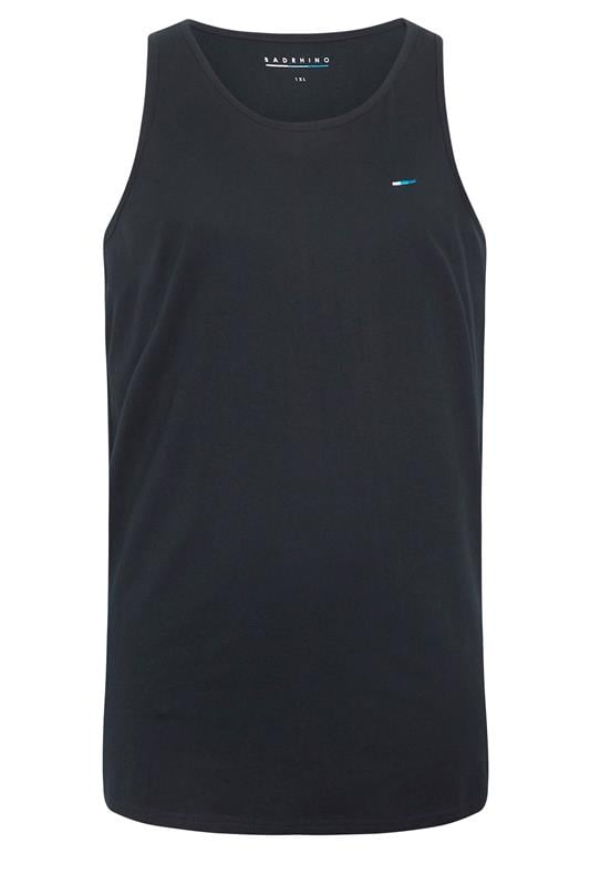 BadRhino Big & Tall 5 Pack Grey/Green/White/Navy/Black Extra Long Plain Vest Top | BadRhino 9