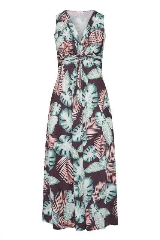 YOURS LONDON Plus Size Purple Tropical Print Knot Front Maxi Dress |Yours Clothing 6