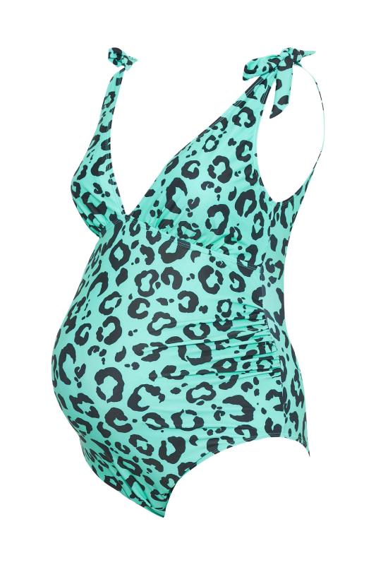 BUMP IT UP MATERNITY  Plus Size Blue Leopard Print Low Cut Swimsuit Sizes 16-32 6