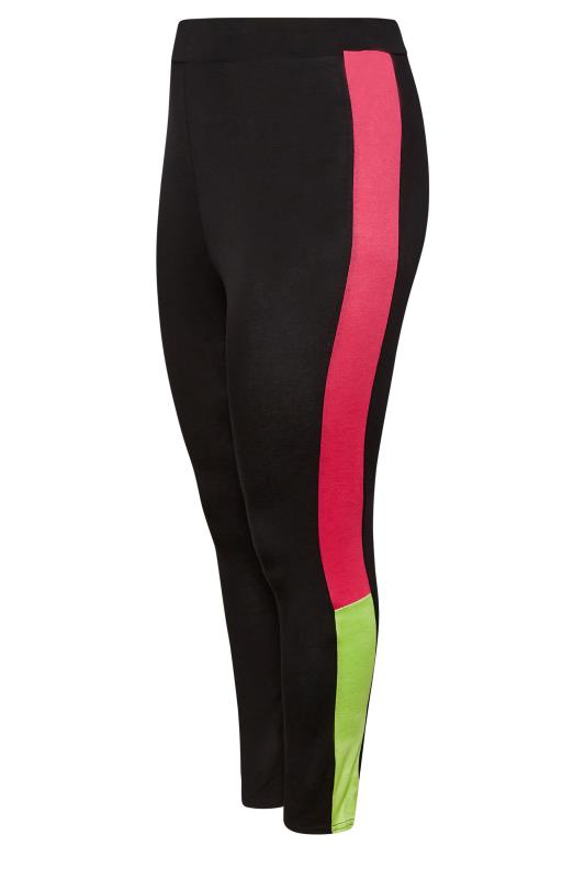 YOURS Curve ACTIVE Black Colour Block High Waisted Stretch Leggings | Yours Clothing   5