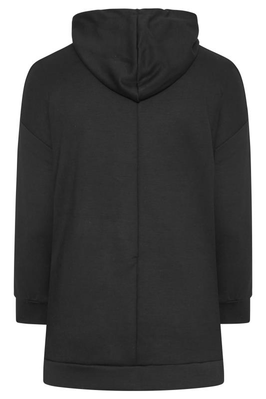 Plus Size Black Side Zip Hoodie | Yours Clothing 8