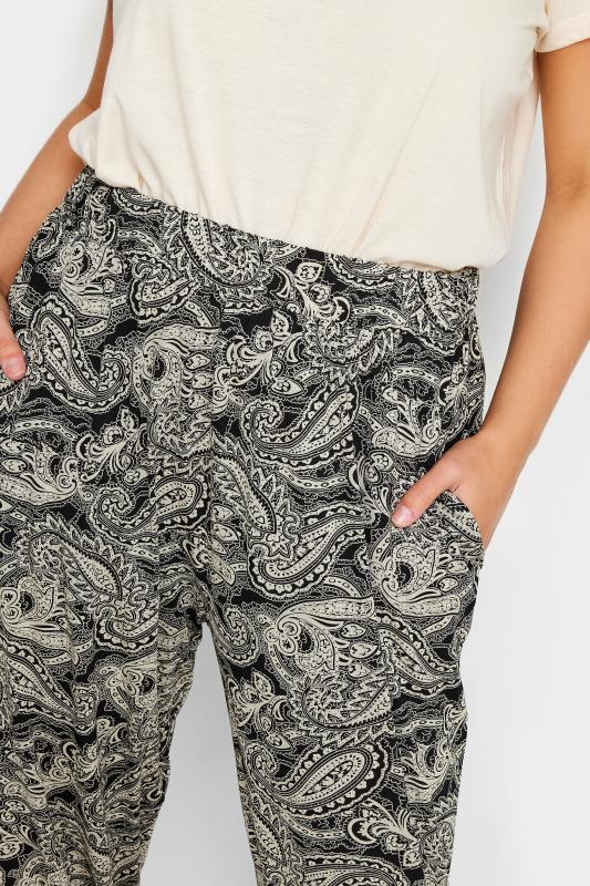 YOURS Plus Size Black Paisley Print Cropped Harem Joggers | Yours Clothing 3