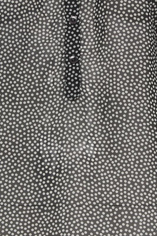 YOURS Curve Plus Size Black Polka Dot  Print Chiffon Shirt | Yours Clothing  6