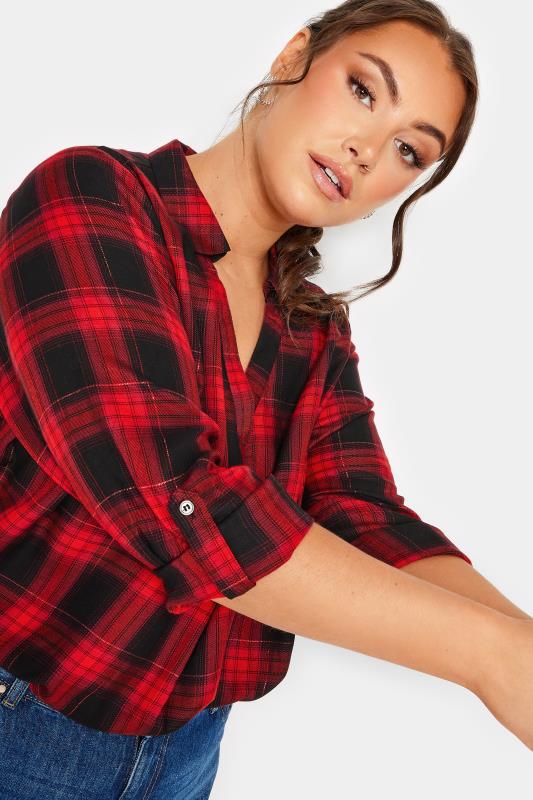 YOURS Curve Plus Size Red Check Print Shirt | Yours Clothing  5