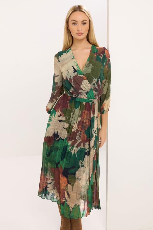 STAR Green Abstract Pleated Dress | StarByJM 1