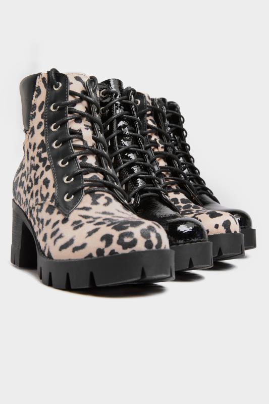 LIMITED COLLECTION Suedette Leopard Platform Lace Up Heeled Boots In Wide Fit_F.jpg