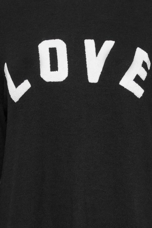 Plus Size Black 'Love' Soft Touch Boucle Jumper | Yours Clothing 5