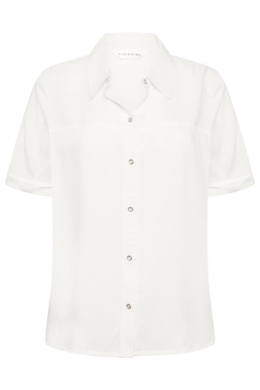 Petite White Short Sleeve Shirt | PixieGirl 6