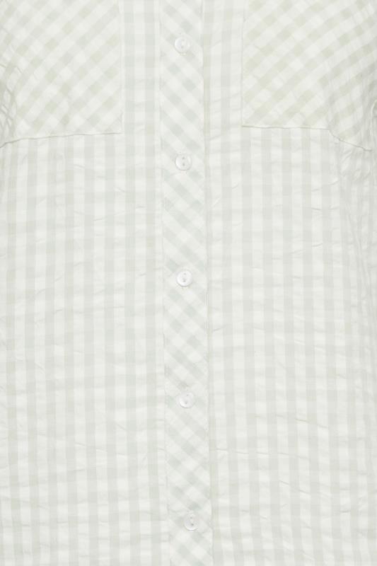 Petite Sage Green Gingham Pocket Shirt | PixieGirl 5
