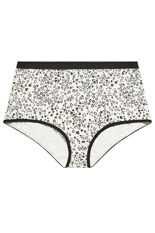 YOURSET 5 PACK Plus Size Natural Brown Animal Heart High Waisted Full Briefs | Yours Clothing 8
