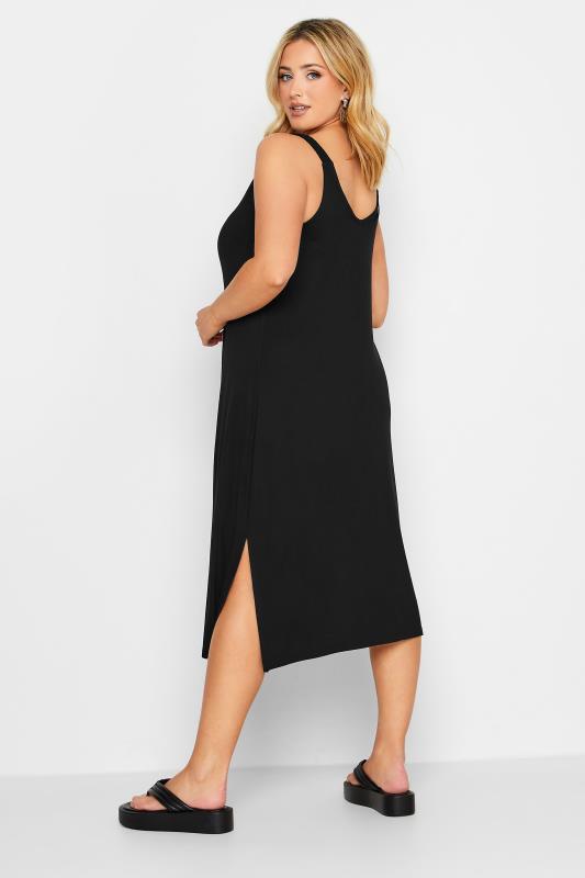 YOURS Curve Plus Size Black Strap Midi Beach Dress | Yours Clothing  3