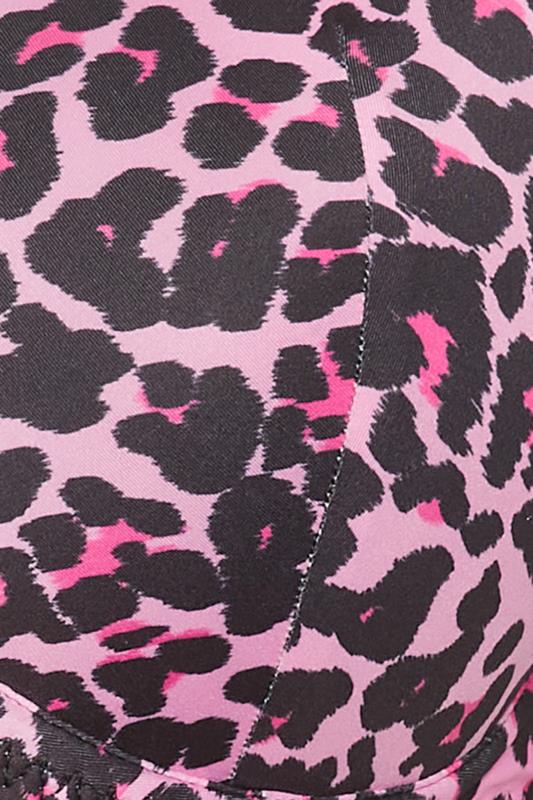 YOURS Plus Size 2 PACK Pink & Black Leopard Print T-Shirt Bras | Yours Clothing 9