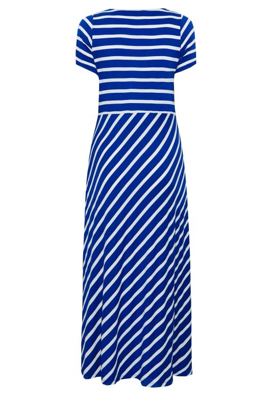 YOURS Plus Size Blue Stripe Swing Maxi Dress | Yours Clothing 7