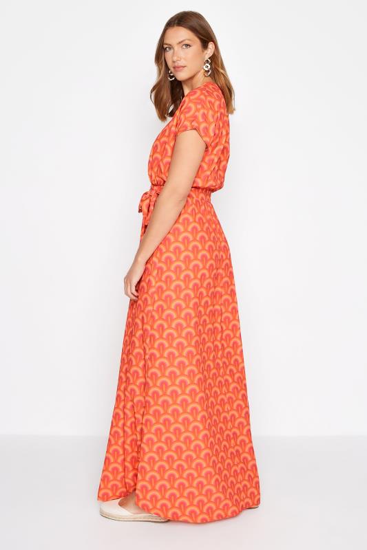 LTS Tall Women's Orange Geometric Print Maxi Dress | Long Tall Sally 3