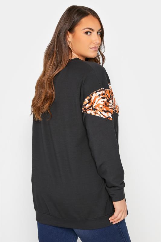 Curve Black Animal Print Sweatshirt 3