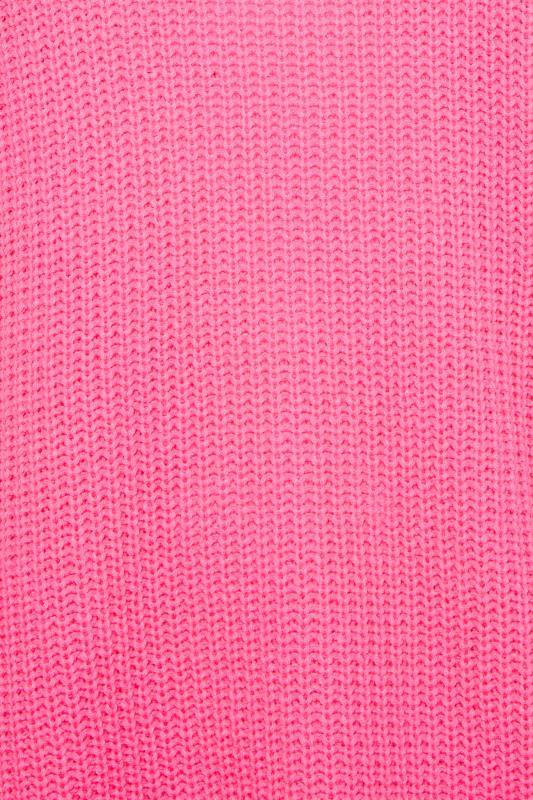 YOURS Plus Size Neon Pink Knitted Jumper | Yours Clothing 5