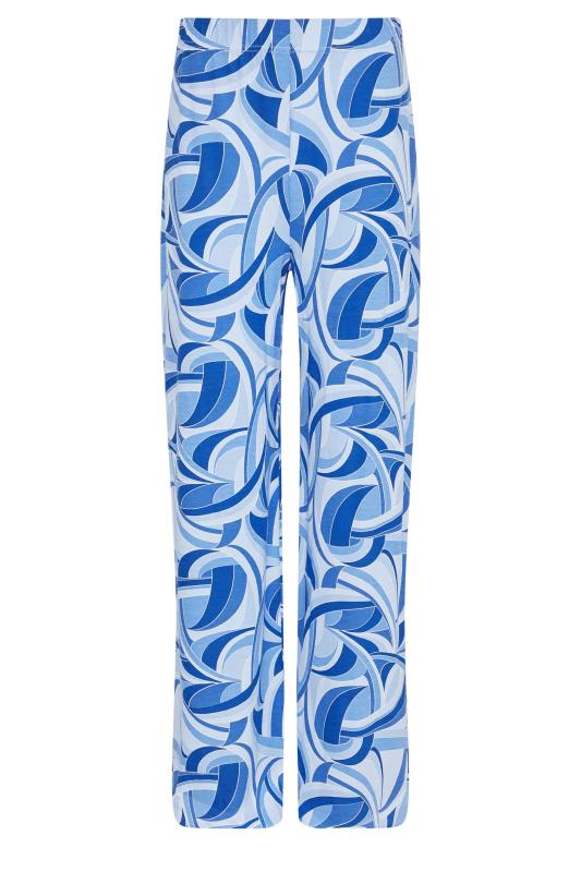 LTS Tall Blue Swirl Print Wide Leg Trousers 4