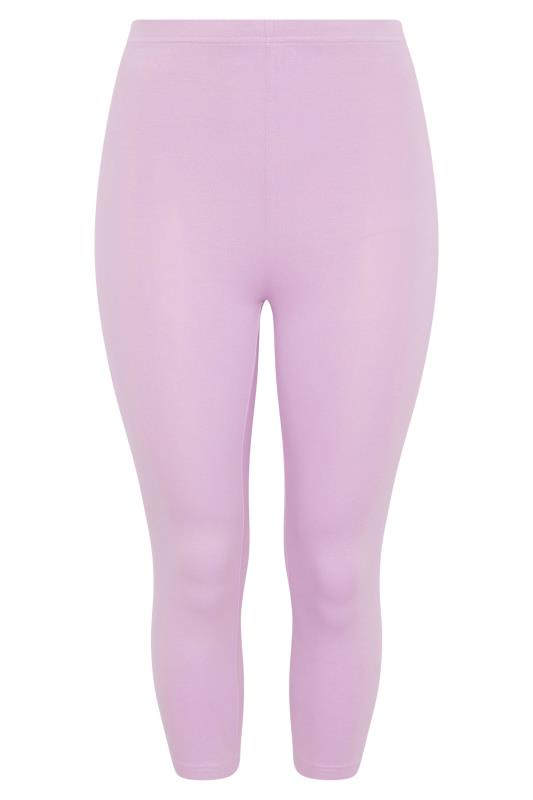 YOURS FOR GOOD Curve Lilac Purple Cropped Leggings_F.jpg