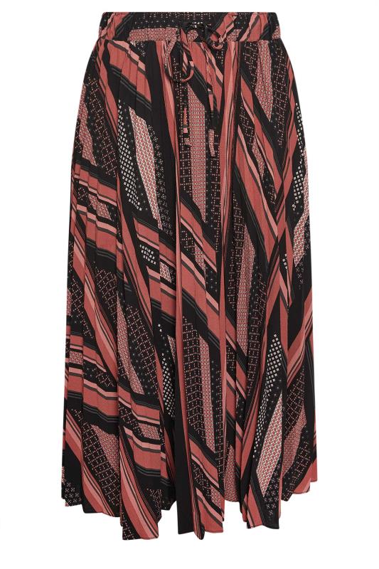 Avenue Black & Brown Mixed Print Pleated Skirt 2