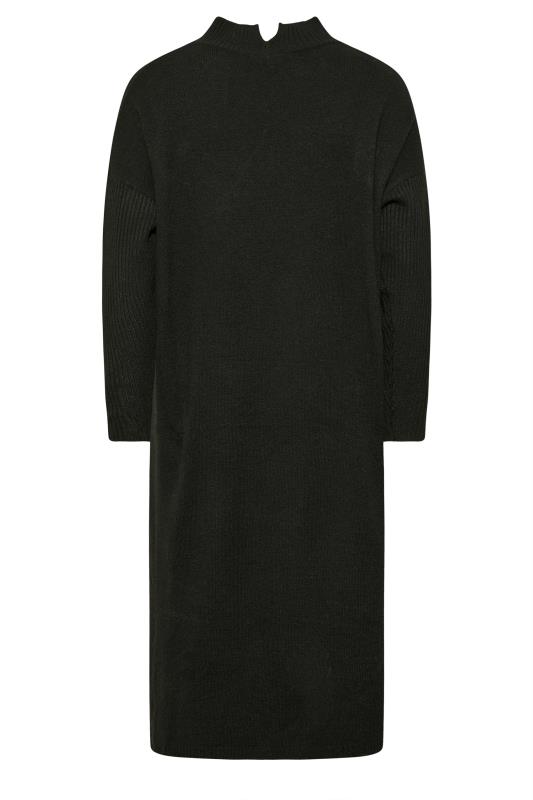 Plus Size Black High Neck Knitted Maxi Jumper Dress | Yours Clothing 7