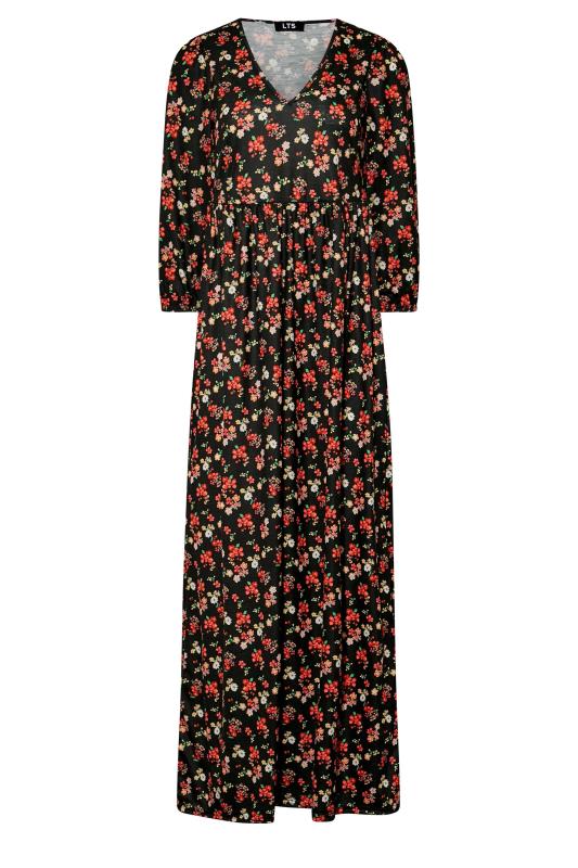 LTS Tall Black & Red Floral Print Maxi Dress 6