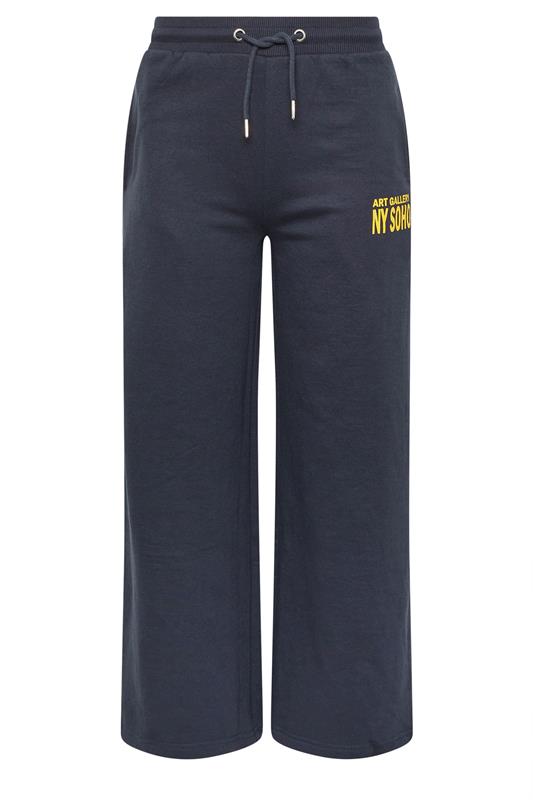 PixieGirl Petite Women's Blue 'NY Soho' Slogan Wide Leg Joggers | PixieGirl  5
