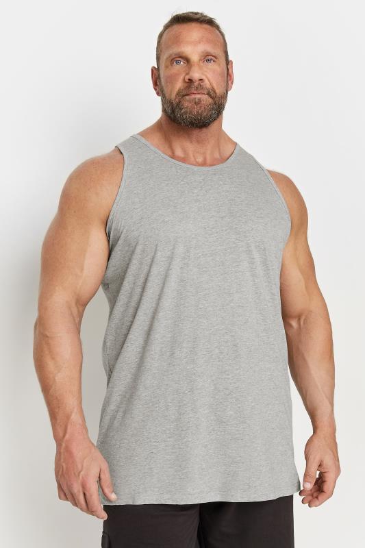 D555 Big & Tall Light Grey Muscle Vest | BadRhino 1