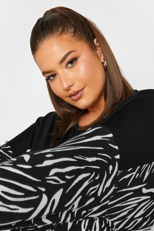 Plus Size Black Animal Print Long Sleeve Top | Yours Clothing  4