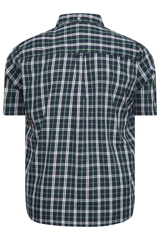BadRhino Big & Tall Navy Blue Short Sleeve Check Shirt | BadRhino 4