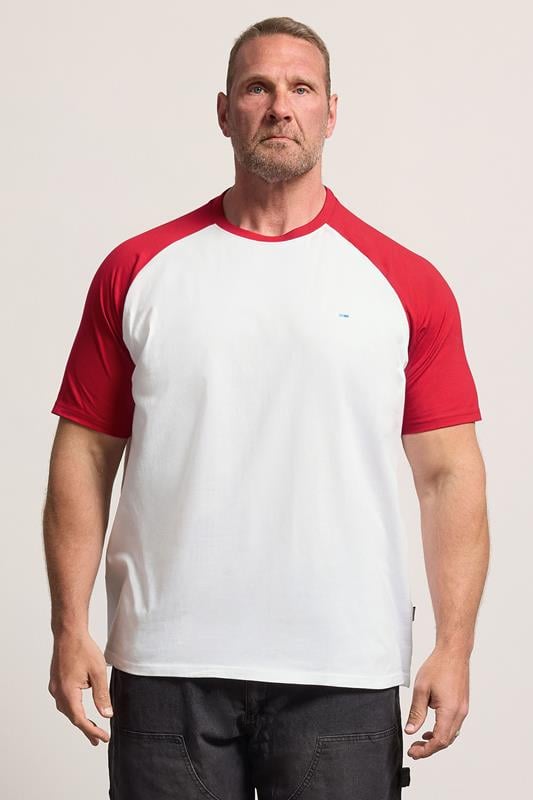  BadRhino Big & Tall T-shirt raglan rouge et blanc