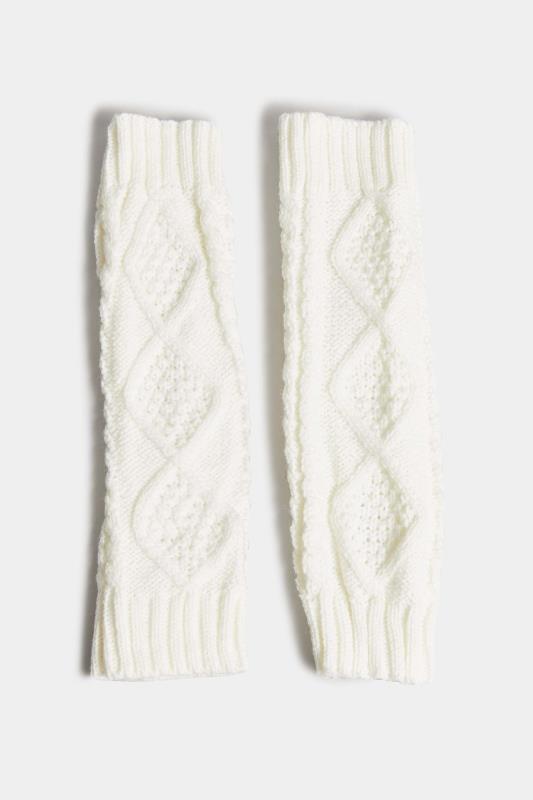 Cream Cable Knitted Hand Warmer Gloves | Yours Clothing 2
