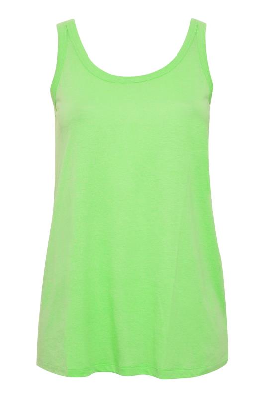 YOURS Plus Size Bright Green Basic Vest Top | Yours Clothing  5