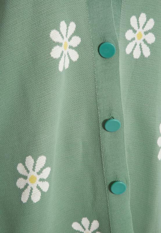 Curve Mint Green Floral Print Knitted Cardigan_S.jpg