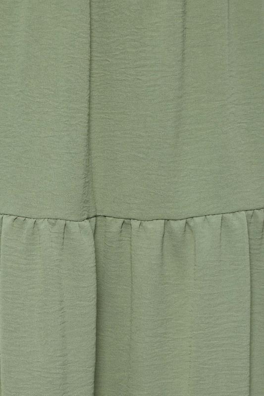 PixieGirl Khaki Green Tiered Maxi Skirt | PixieGirl 3