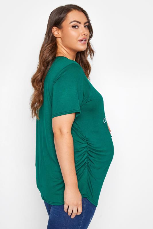 BUMP IT UP MATERNITY Green 'Baby's Coming To Town' Glitter Christmas T-Shirt_C.jpg
