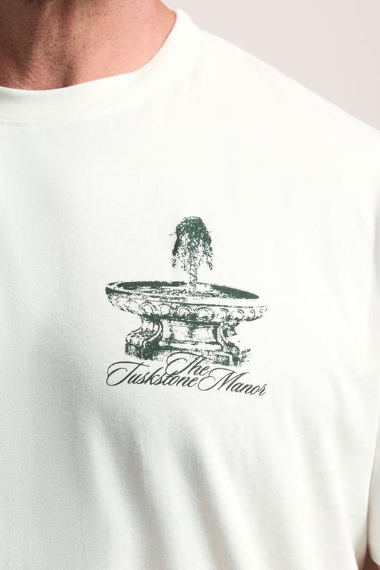 BadRhino Big & Tall White 'The Tuskstone Manor' Graphic T-Shirt | BadRhino  5