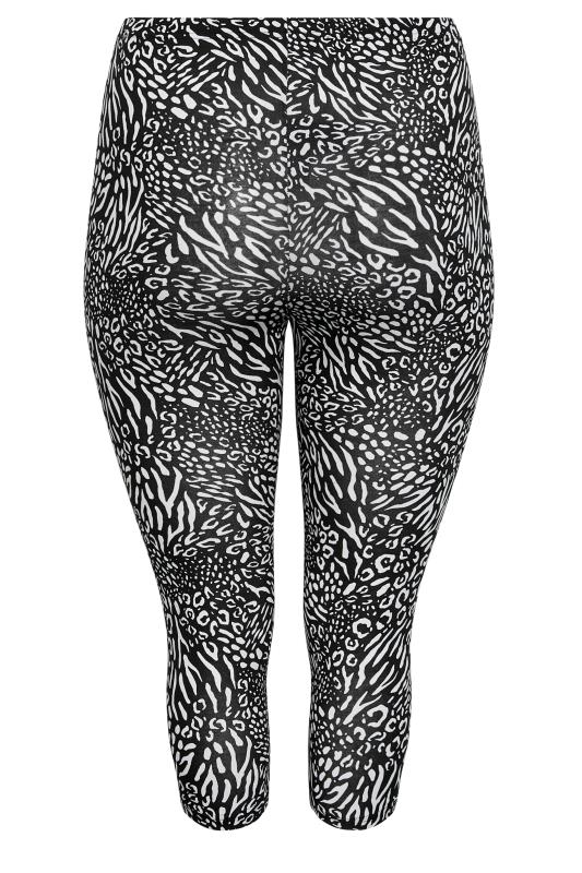 YOURS 2 PACK Curve Black Animal Print Cropped Leggings | Yours Clothing 8