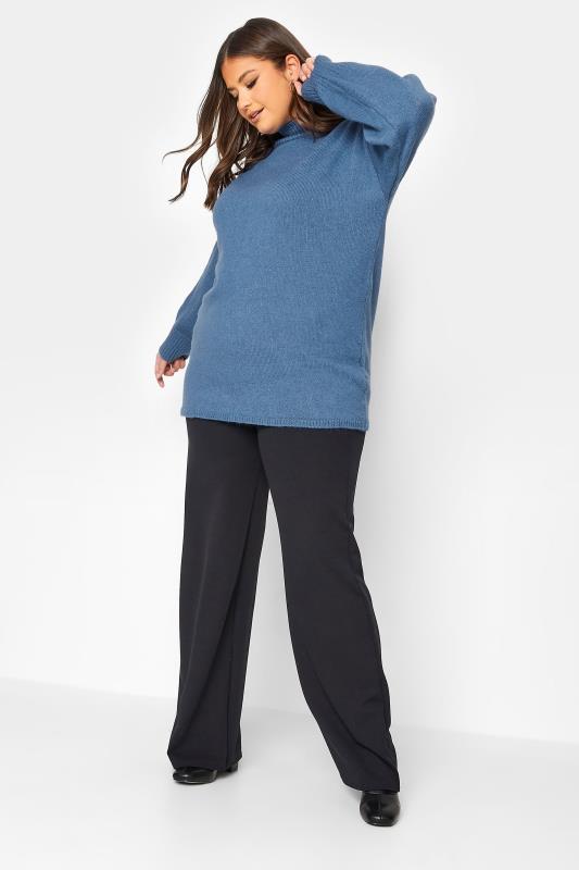 YOURS LUXURY Plus Size Blue Batwing Jumper | Yours Clothing 2