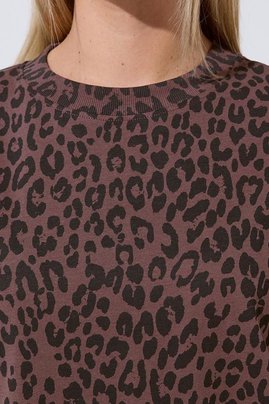 LIMITED COLLECTION Plus Size Chocolate Brown Leopard T-Shirt | Yours Clothing 4