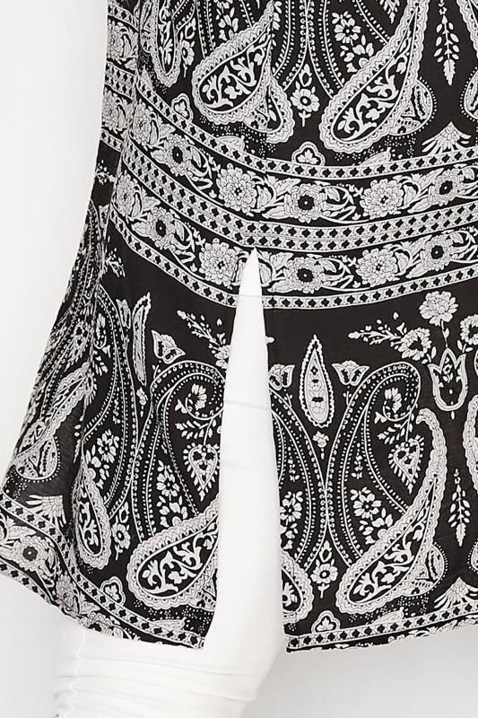 Plus Size Black Paisley Print Longline Kimono Cardigan | Yours Clothing  4