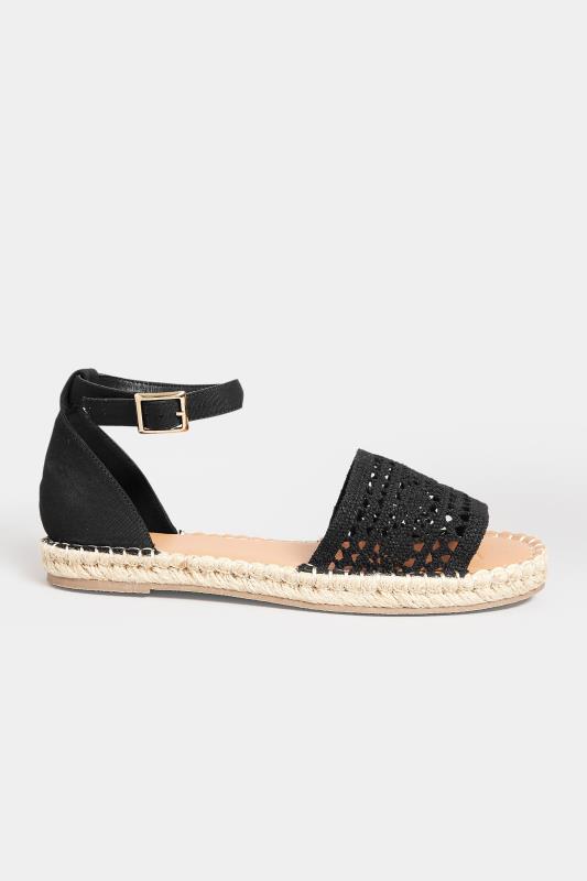 LTS Black Espadrille Sandals In Standard Fit | Long Tall Sally  3