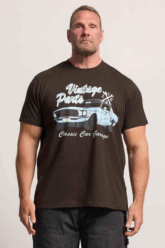 BadRhino Big & Tall Brown 'Vintage Parts' Graphic T-Shirt | BadRhino 1
