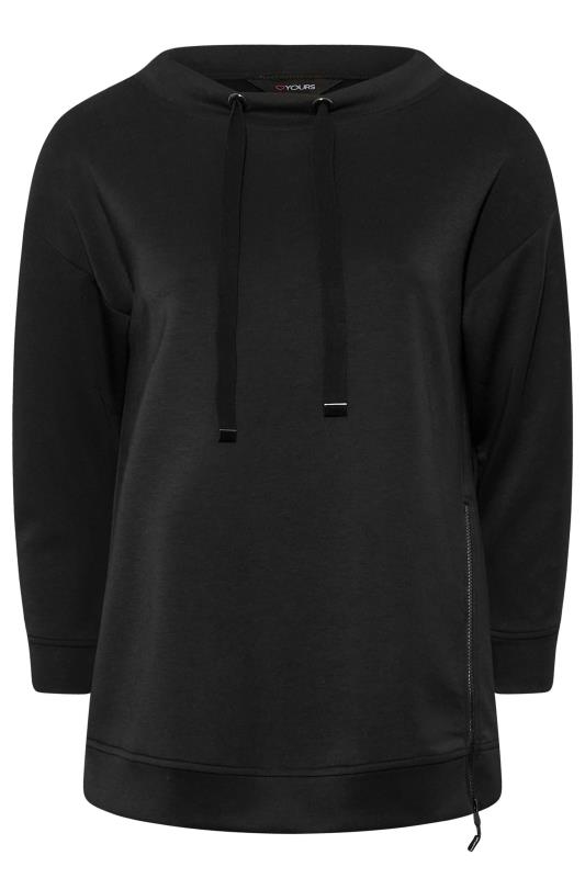 Plus Size Black Side Zip Sweatshirt | Yours Clothing 6