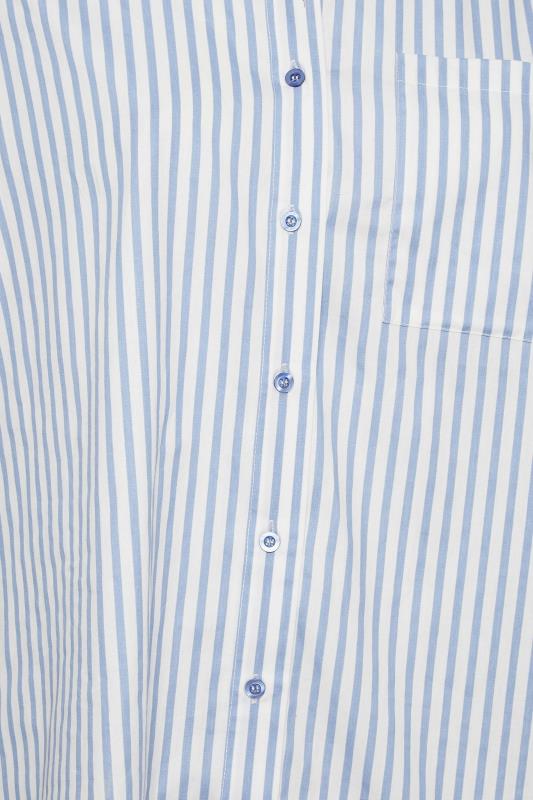 YOURS Plus Size Blue & White Stripe Oversized Shirt | Yours Clothing  5