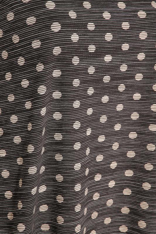 Plus Size Black Polka Dot Stripe Print Contrast Strap Vest Top | Yours Clothing 5