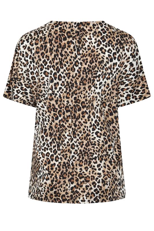 YOURS Plus Size Brown Leopard Pleated Front Top | Yours Clothing 6