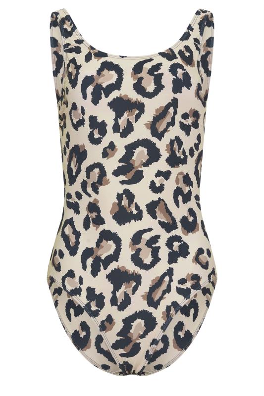  LTS Tall Brown Leopard Print Swimsuit