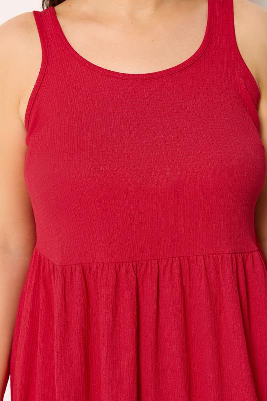YOURS Plus Size Red Textured Smock Dress | Yours Clothing 4